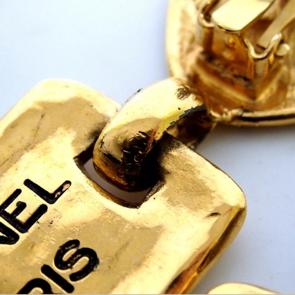AUTHENTIC CHANEL VINTAGE EARRING METAL - Picture 5 of 8